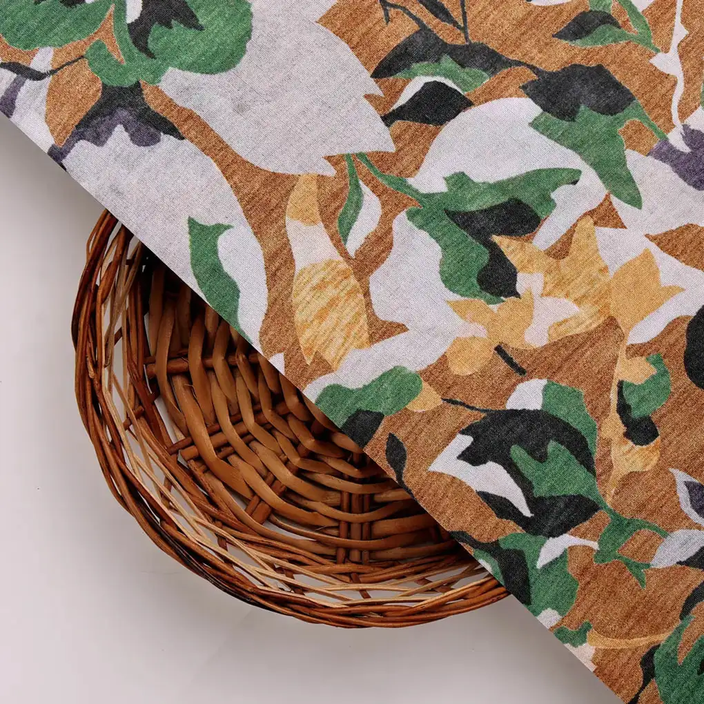 Dola Silk Floral Print Fabric - Image 3