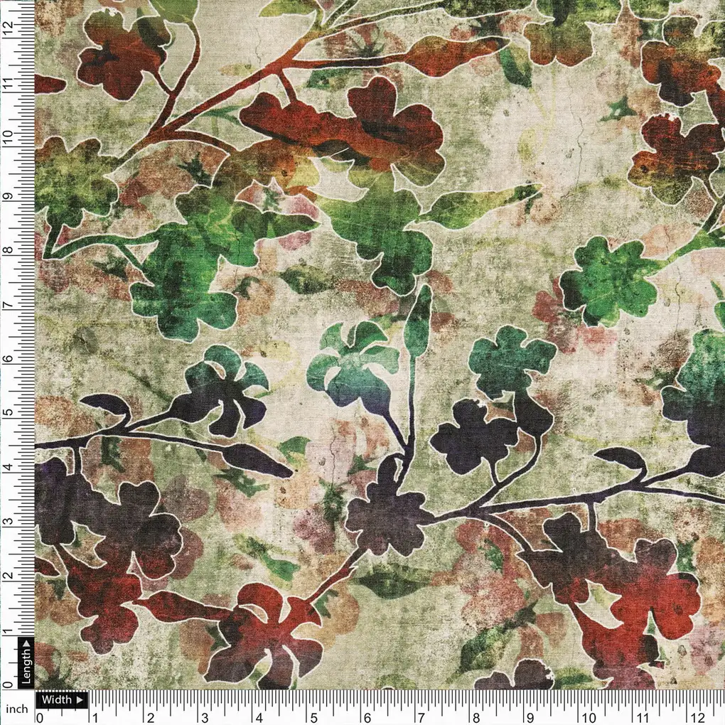 Dola Silk Floral Printed Fabric - Image 4