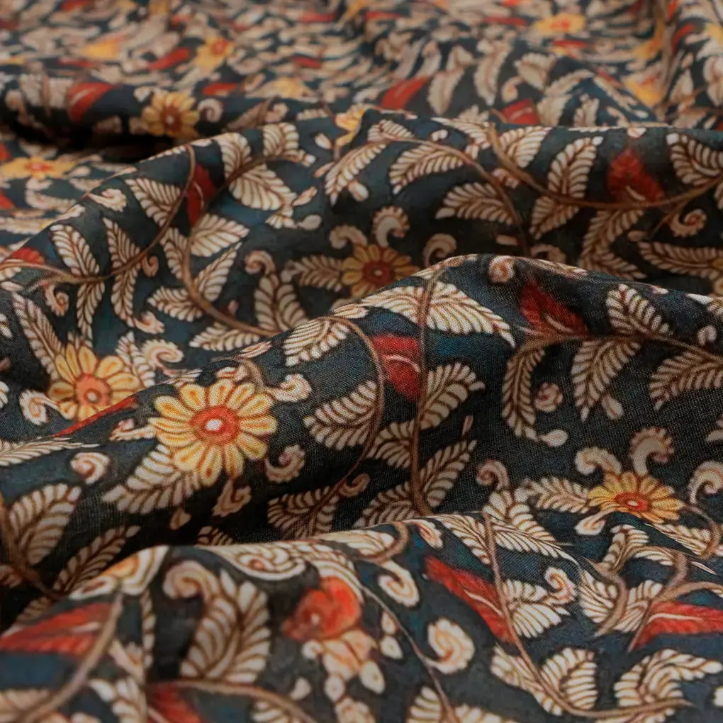 Dolden Floral Pure Cotton Printed Fabric Material - Image 2