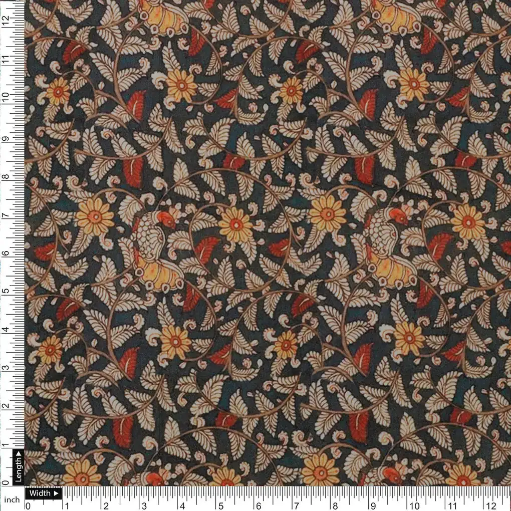 Dolden Floral Pure Cotton Printed Fabric Material - Image 4