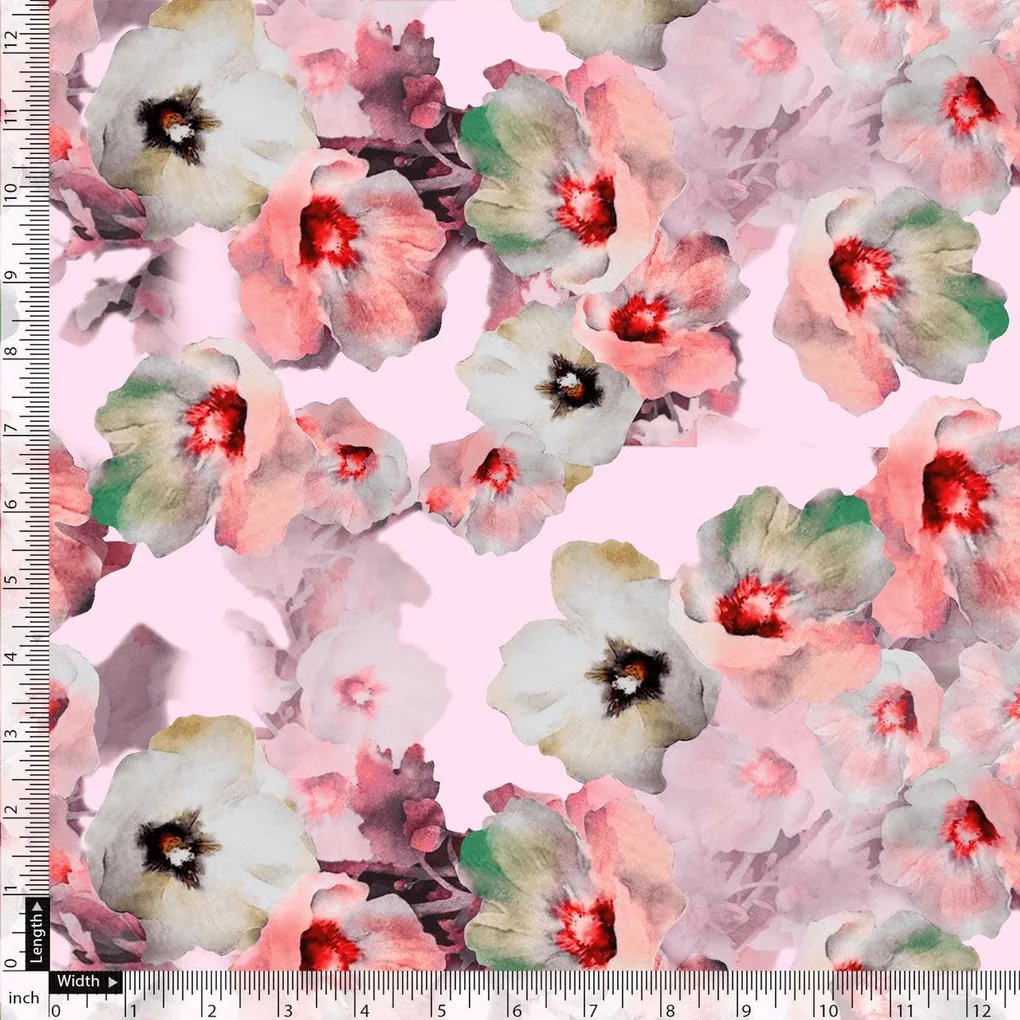 Dolomite Crystal Flower Japan Satin Printed Fabric - Image 5