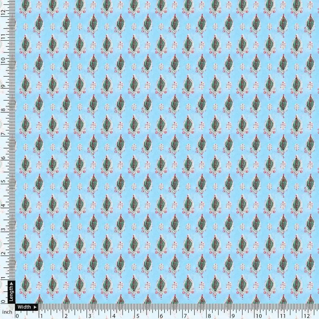 Doted Serrate Leaves Seamless Pattern Digital Printed Fabric - Weightless - Image 4