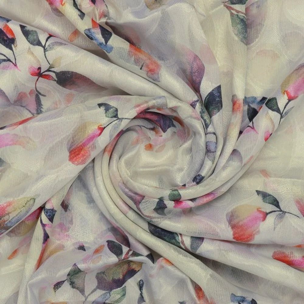 Dreamy Watercolour Floral on Cream Paisley Brasso Fabric - Image 2