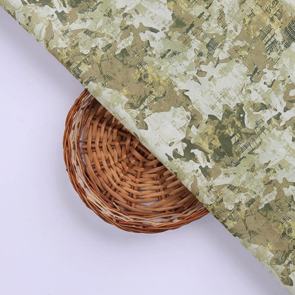 Earthy Abstract Camouflage Tusser Silk Fabric for Kurtis - Image 2