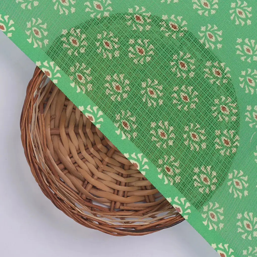 Enchanting Damask Print on Exquisite Kota Doria Fabric Material - Image 2