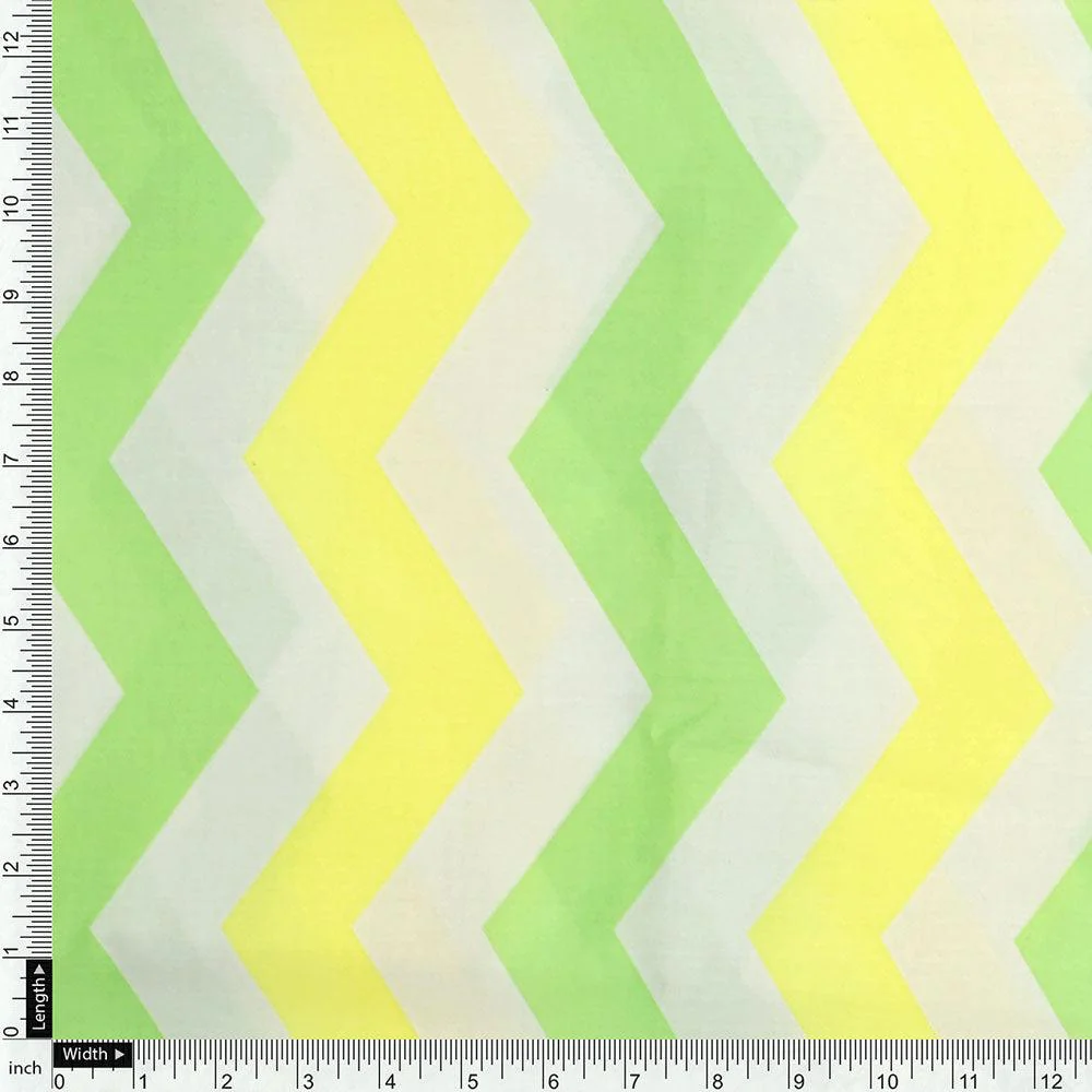 Endless Zigzag Pattern Digital Printed Fabric - Kora Silk - Image 4