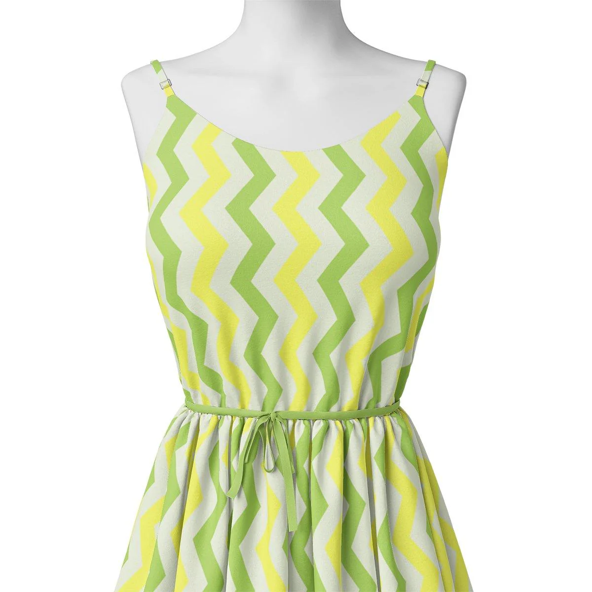 Endless Zigzag Pattern Digital Printed Fabric - Pure Chinon - Image 2