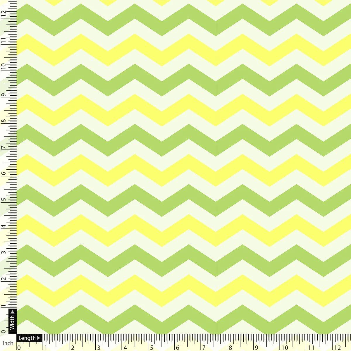 Endless Zigzag Pattern Digital Printed Fabric - Pure Chinon - Image 4