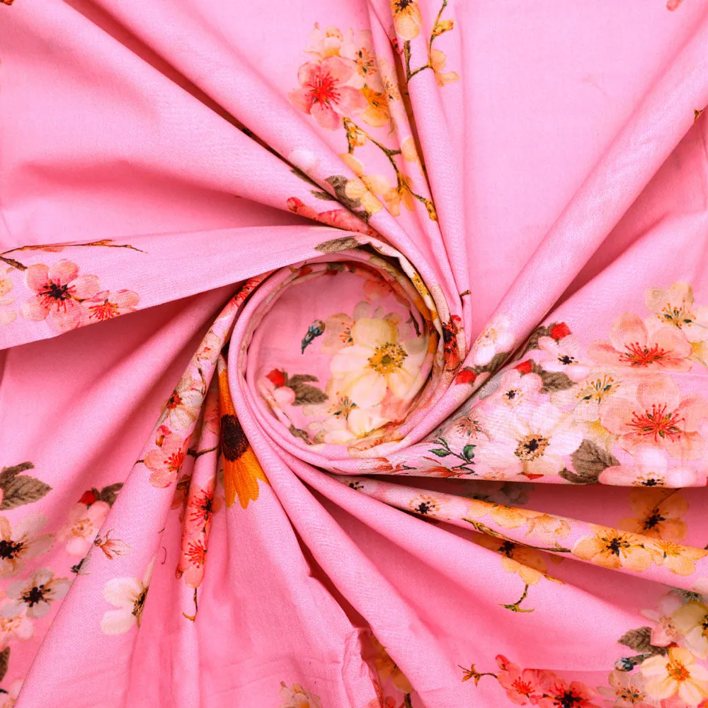 FAB VOGUE Studio - Classy Pink Ditsy Digital Printed Fabric - Image 2