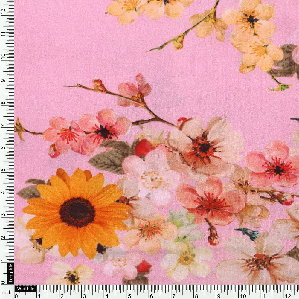 FAB VOGUE Studio - Classy Pink Ditsy Digital Printed Fabric - Image 4