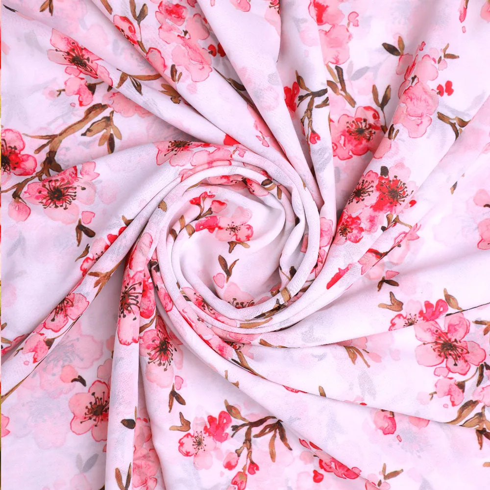 FAB VOGUE Studio - Classy White Georgette Digital Printed Ditsy Fabric - Image 2