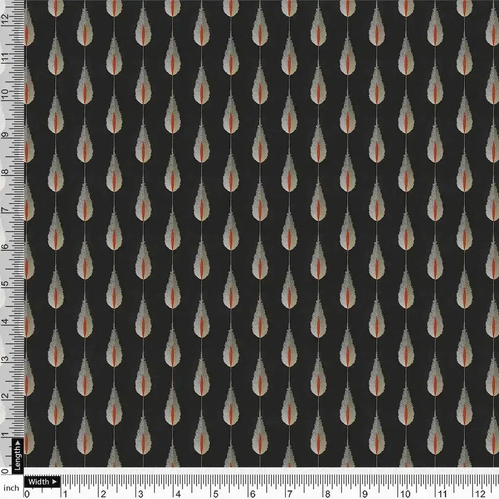 Feather Stripes Digital Printed Fabric - Kora Silk - Image 4