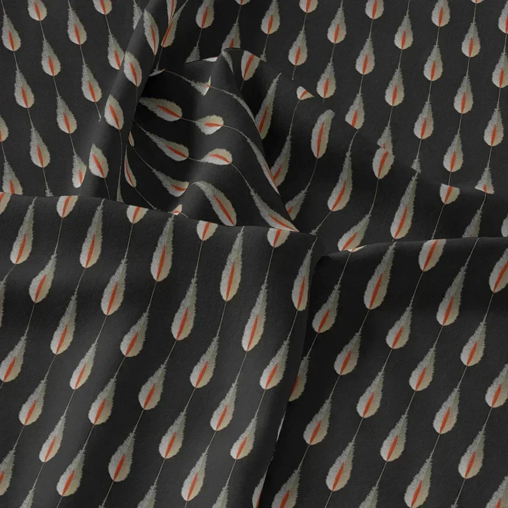 Feather Stripes Digital Printed Fabric - Muslin - Image 3