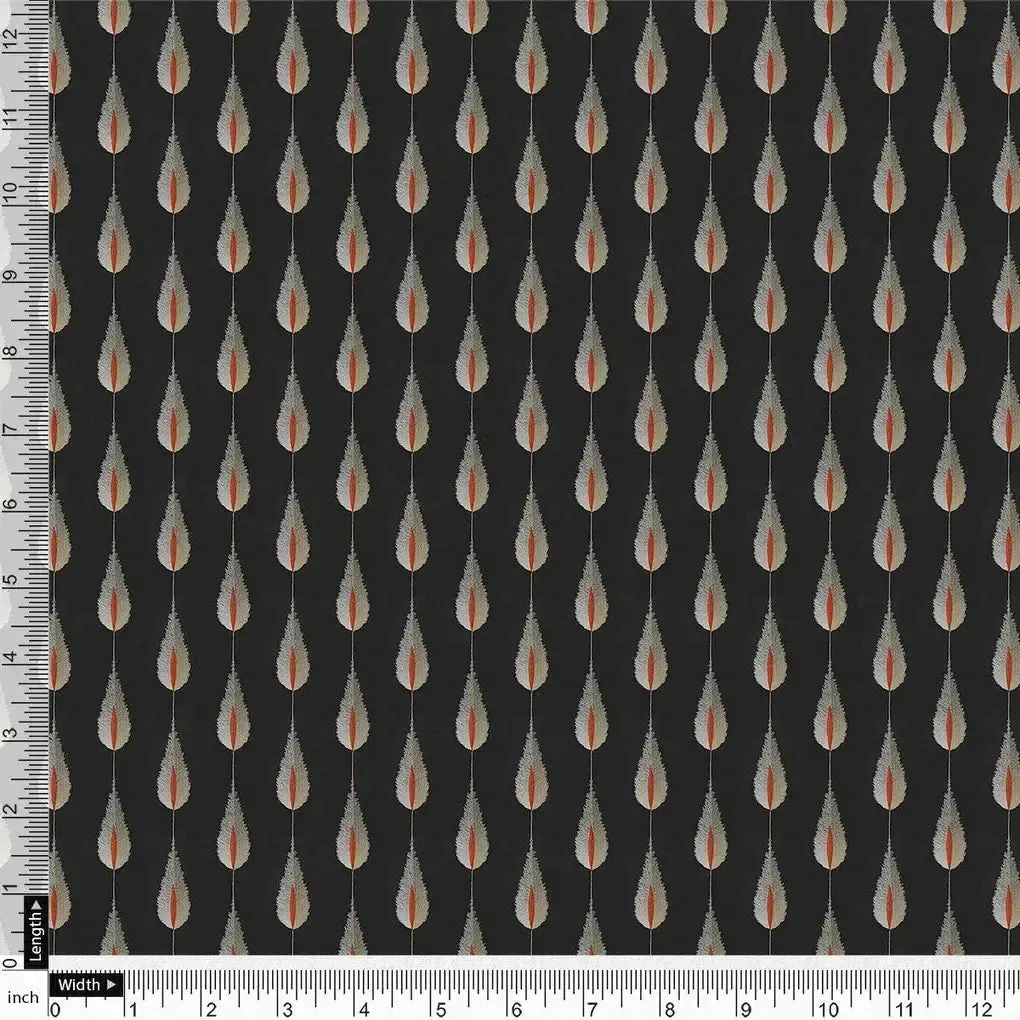 Feather Stripes Digital Printed Fabric - Pure Chiffon - Image 4