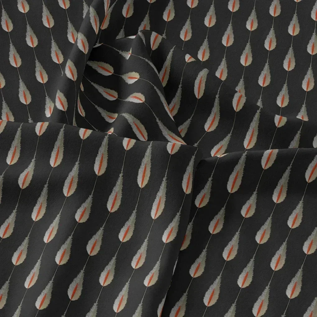 Feather Stripes Digital Printed Fabric - Pure Chinon - Image 3