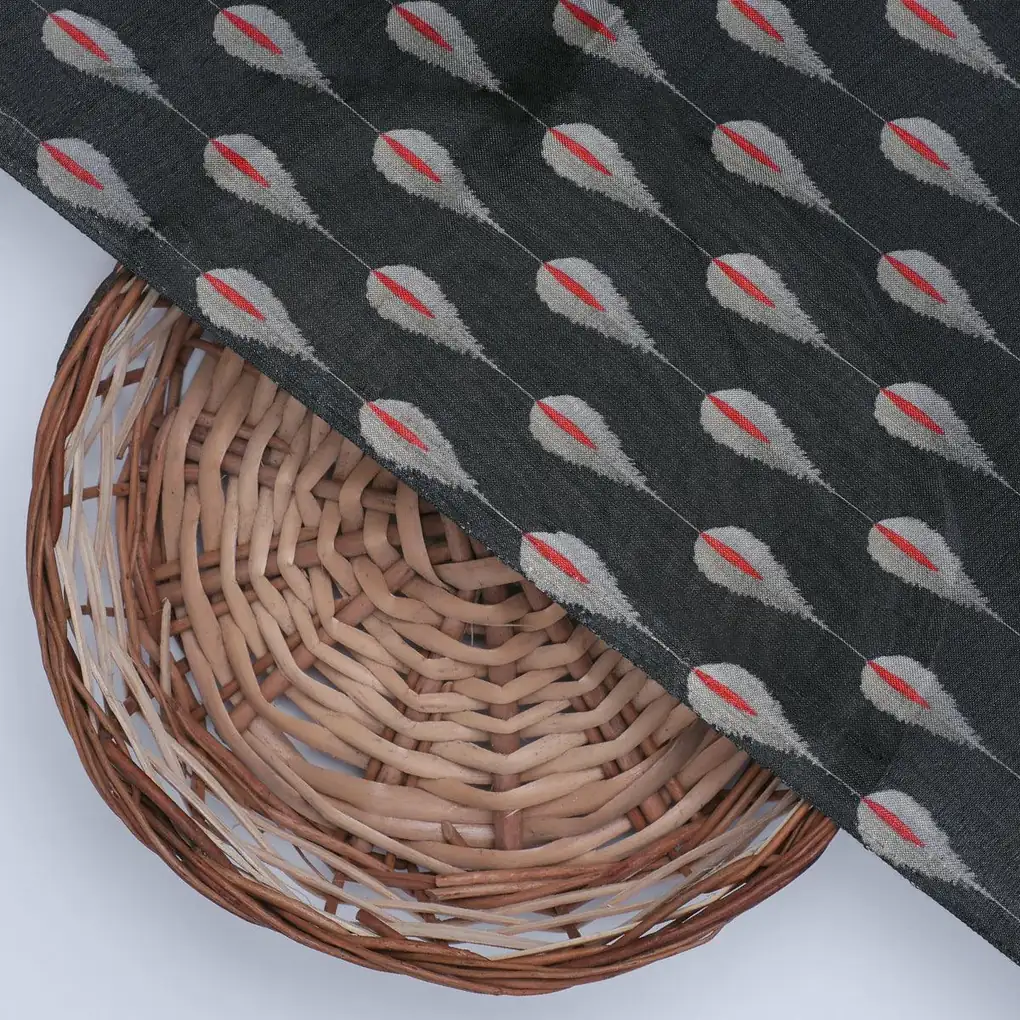 Feather Stripes Digital Printed Fabric - Pure Muslin - Image 2