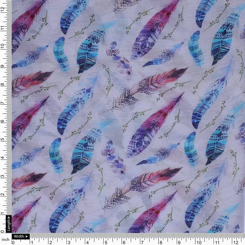 Feathers Digital Printed Fabric - Image 4