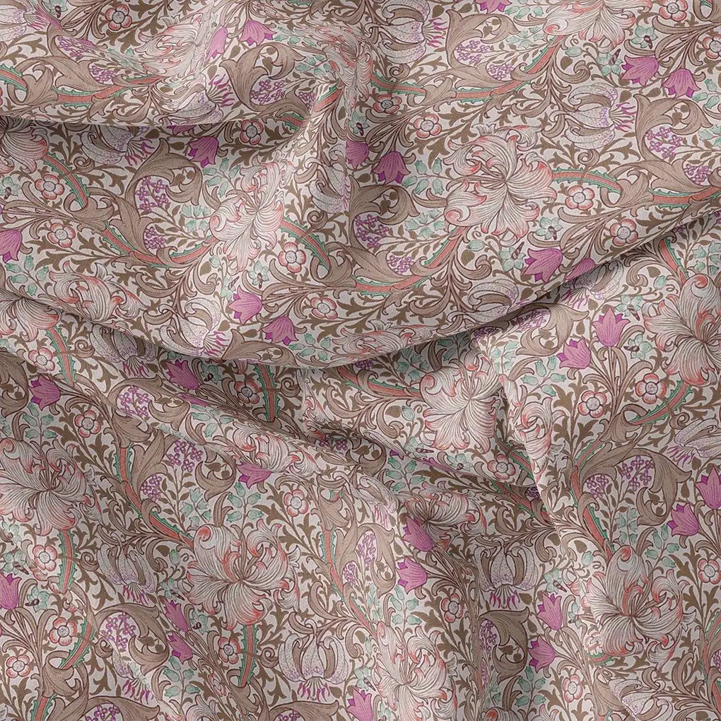 Festive Curve Design Pink Doted Flower Digital Printed Fabric - Pure Georgette - Image 2