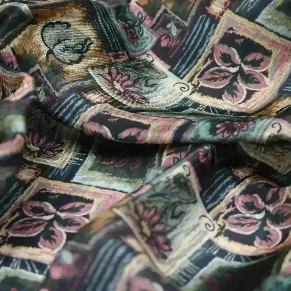 Floral and Leaves Frame Digital Printed Fabrics - Image 4