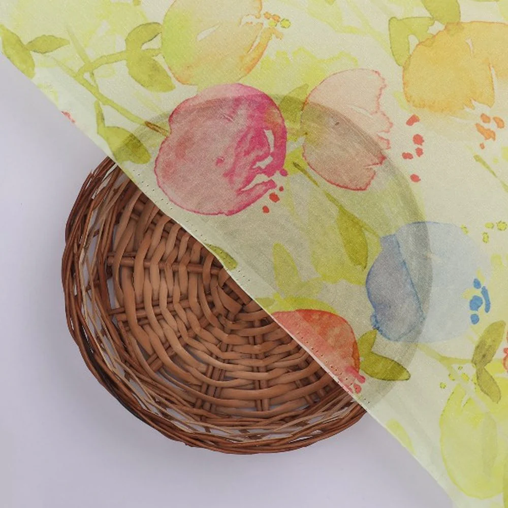 Floral Bloom Organza Fabric – Peach - Image 3