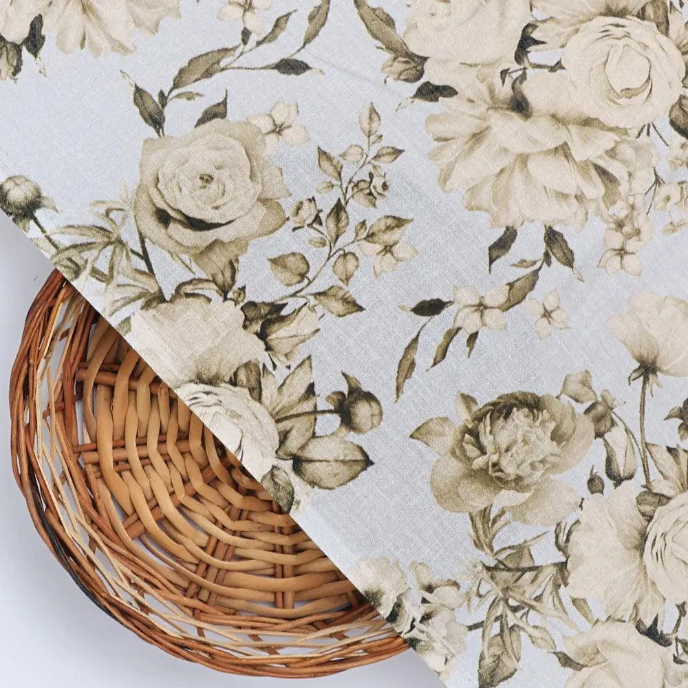 Floral Bright Golden Floral Digital Printed Fabric - Pure Cotton - Image 2