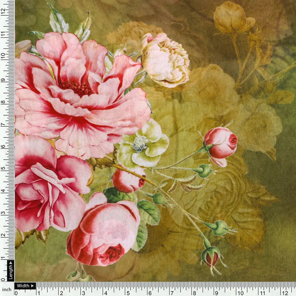 Floral decorative digital printed Georgette fabric from FAB VOGUE Studio - Image 4