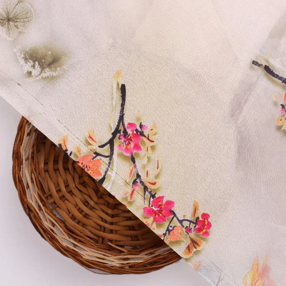 Floral digital printed fabric in Japan satin from FAB VOGUE Studio - Image 3