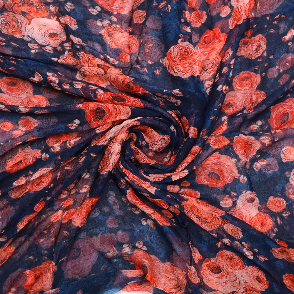 Floral Digital Printed Pure Chiffon Fabric - Image 2
