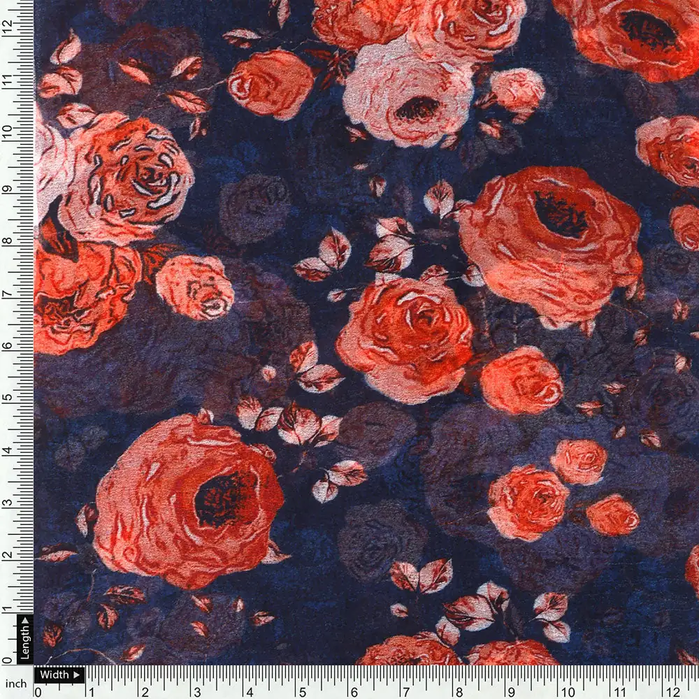 Floral Digital Printed Pure Chiffon Fabric - Image 4