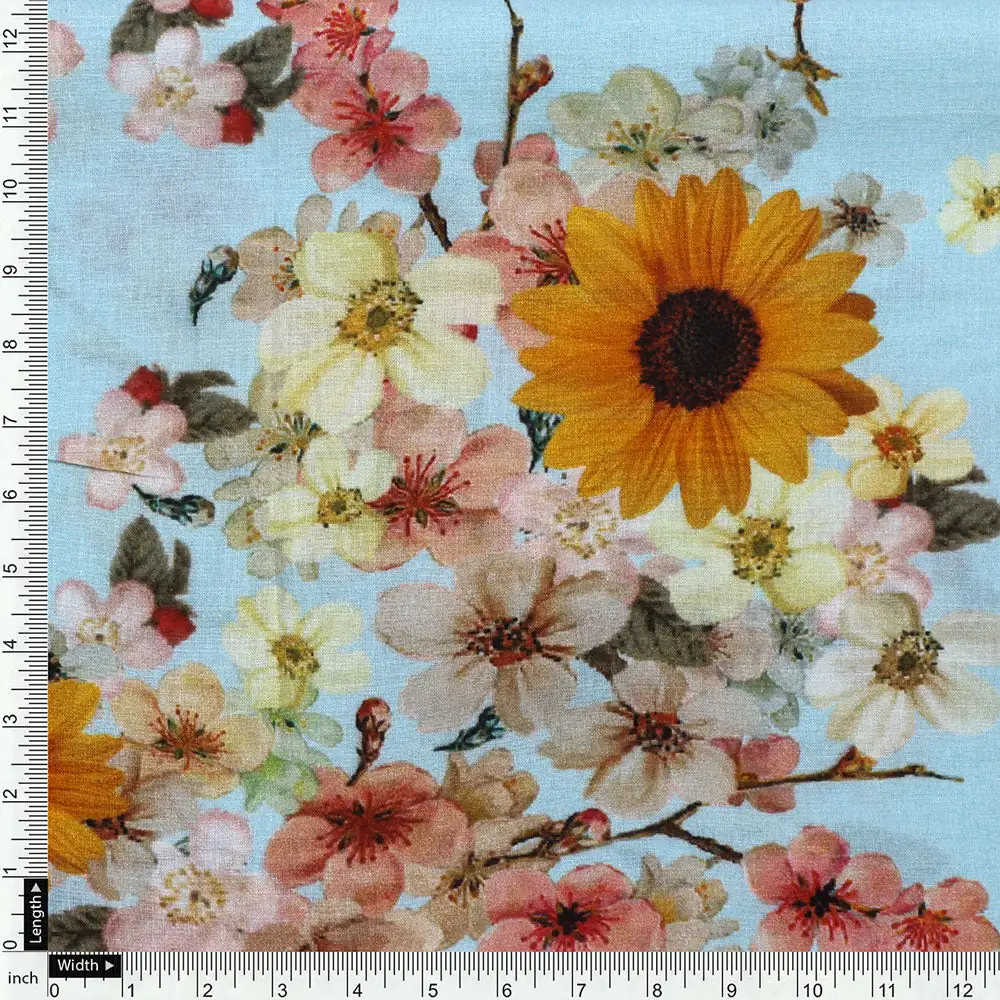 Floral Digital Printed Pure Cotton Fabric from FAB VOGUE Studio - Image 4