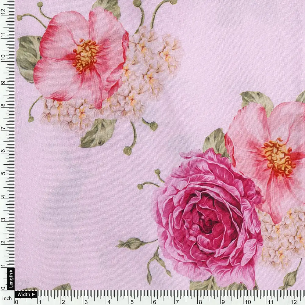 Floral Digital Printed Rayon Fabric from FAB VOGUE Studio - Image 4