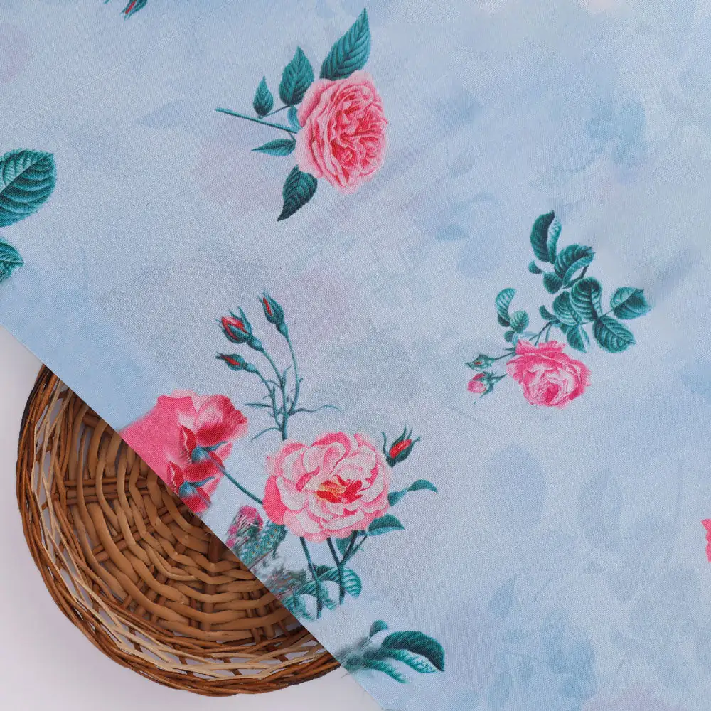 Floral Digital Printed Rayon Fabric from FAB VOGUE Studio - Image 3