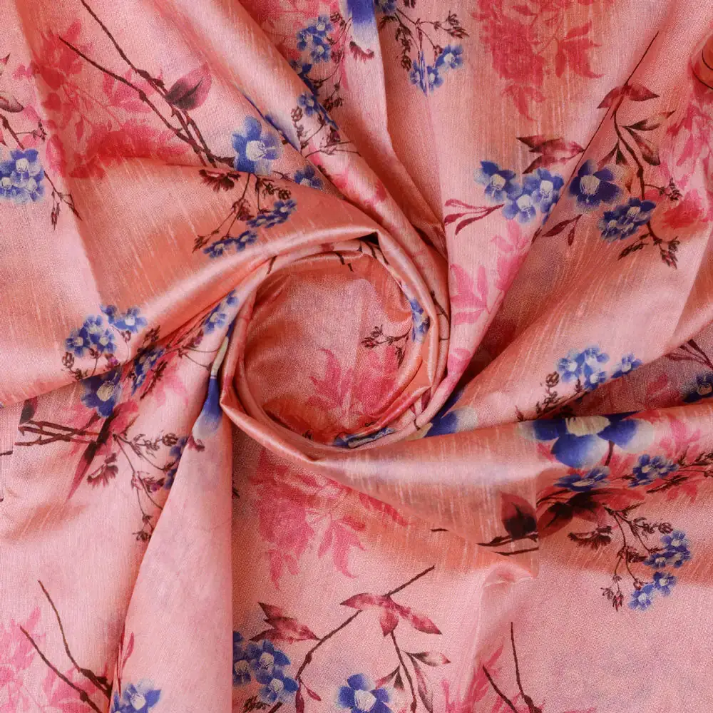 Floral Digital Printed Tusser Silk Fabric from FAB VOGUE Studio - Image 2