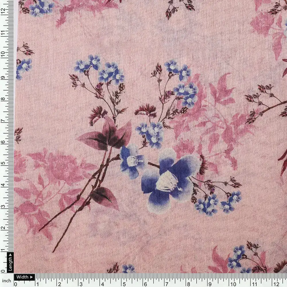 Floral Digital Printed Tusser Silk Fabric from FAB VOGUE Studio - Image 4