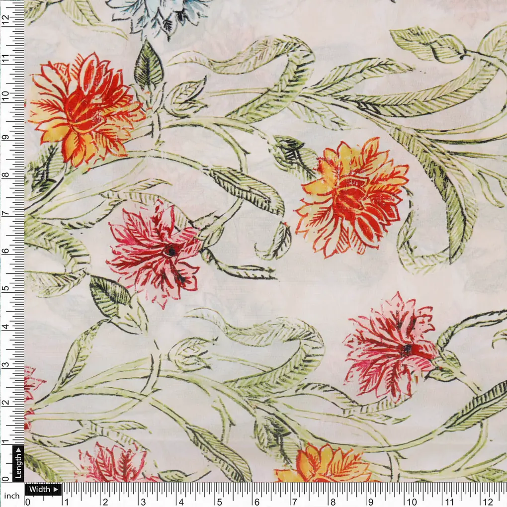 Floral French Crepe Fabric - Image 4