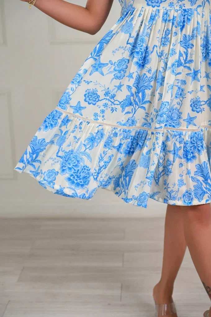 Floral Halter Neck Muslin Dress - Image 3