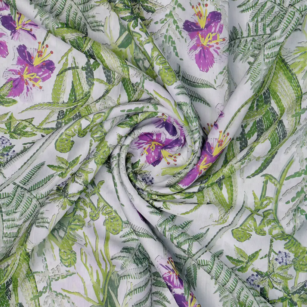 Floral Linen Fabric - Image 2