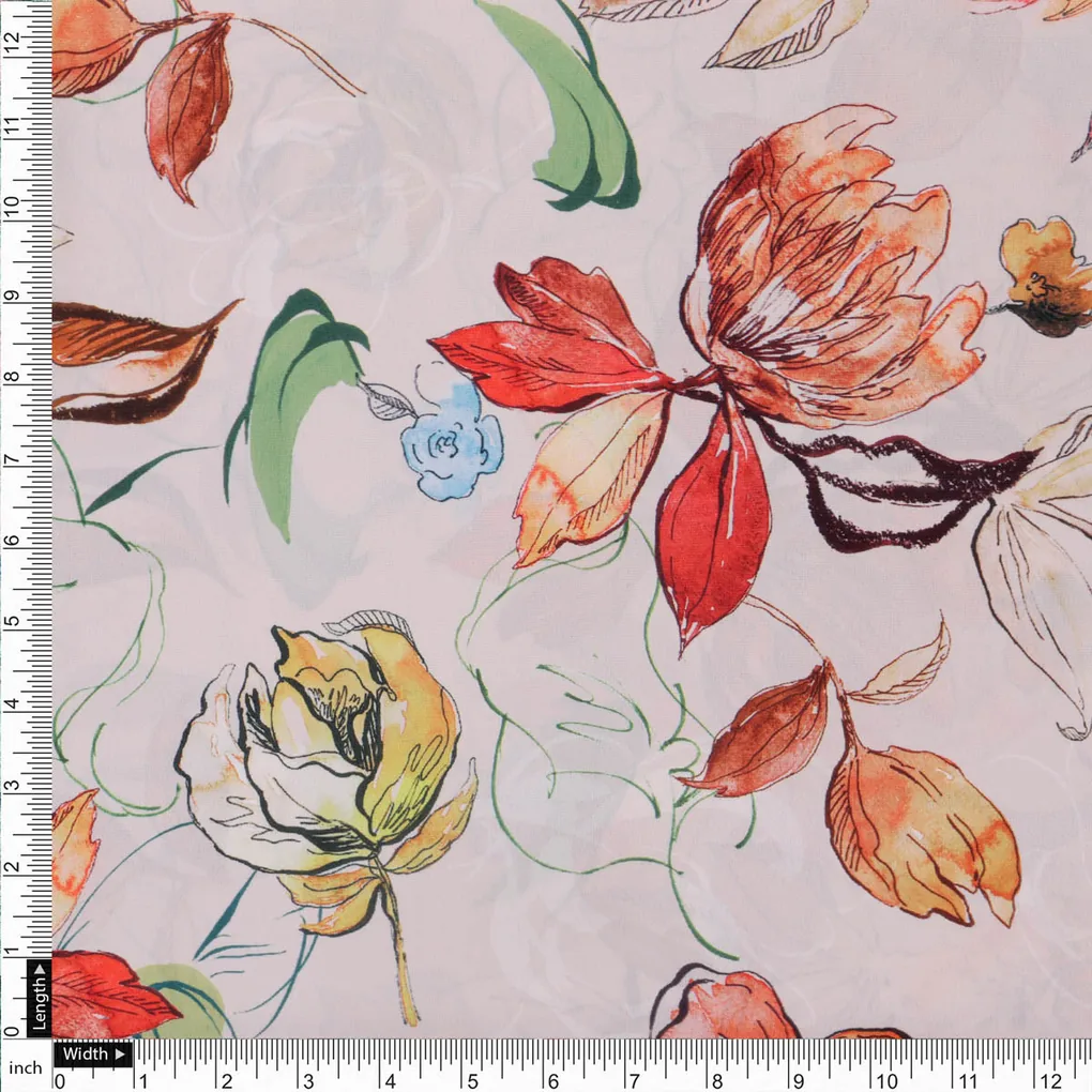 Floral Print Crepe Fabric - Image 4