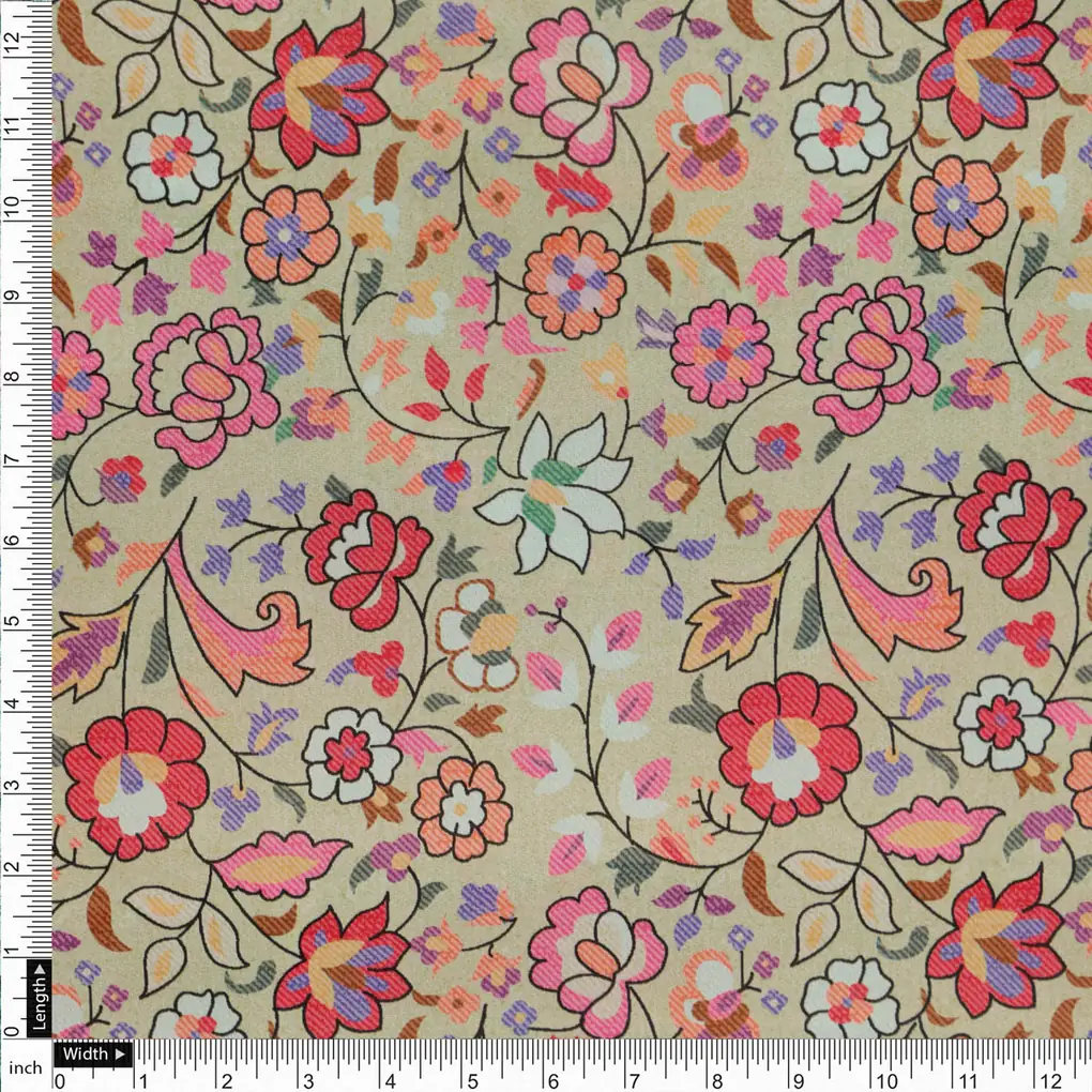 Floral Printed Crepe Fabric - Image 4