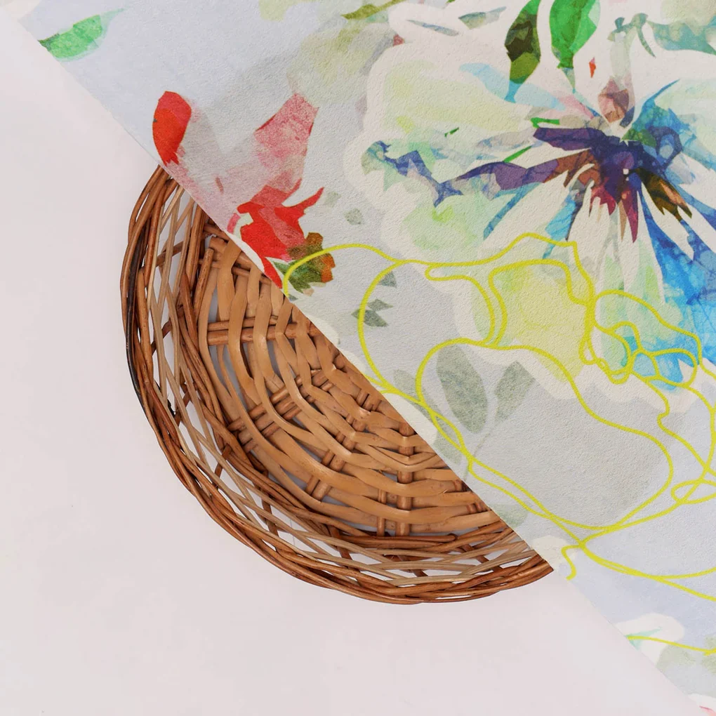 Floral Printed Crepe Fabric - Image 3