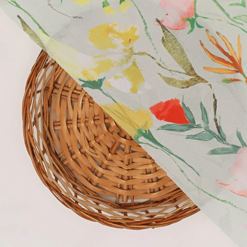 Floral Printed French Crepe Fabric - Image 3
