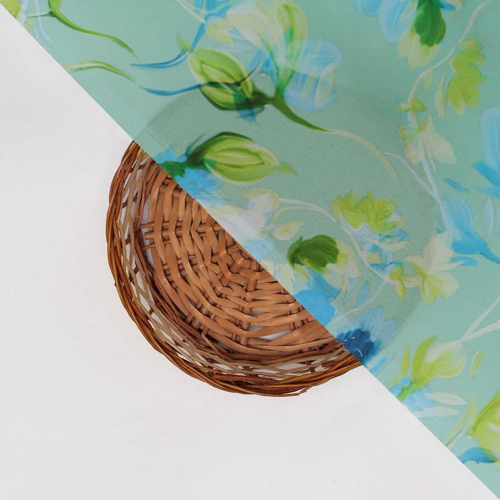 Floral Printed French Crepe Fabric - Image 3