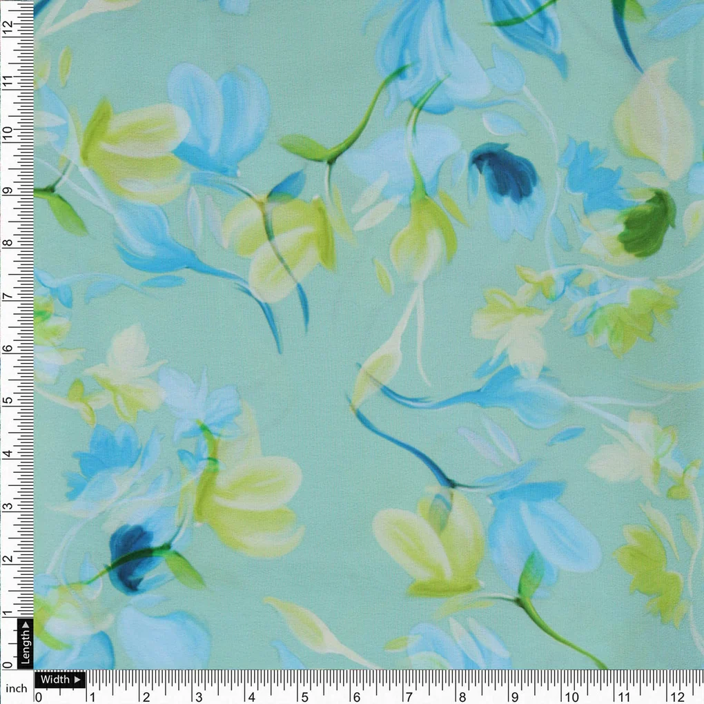 Floral Printed French Crepe Fabric - Image 4