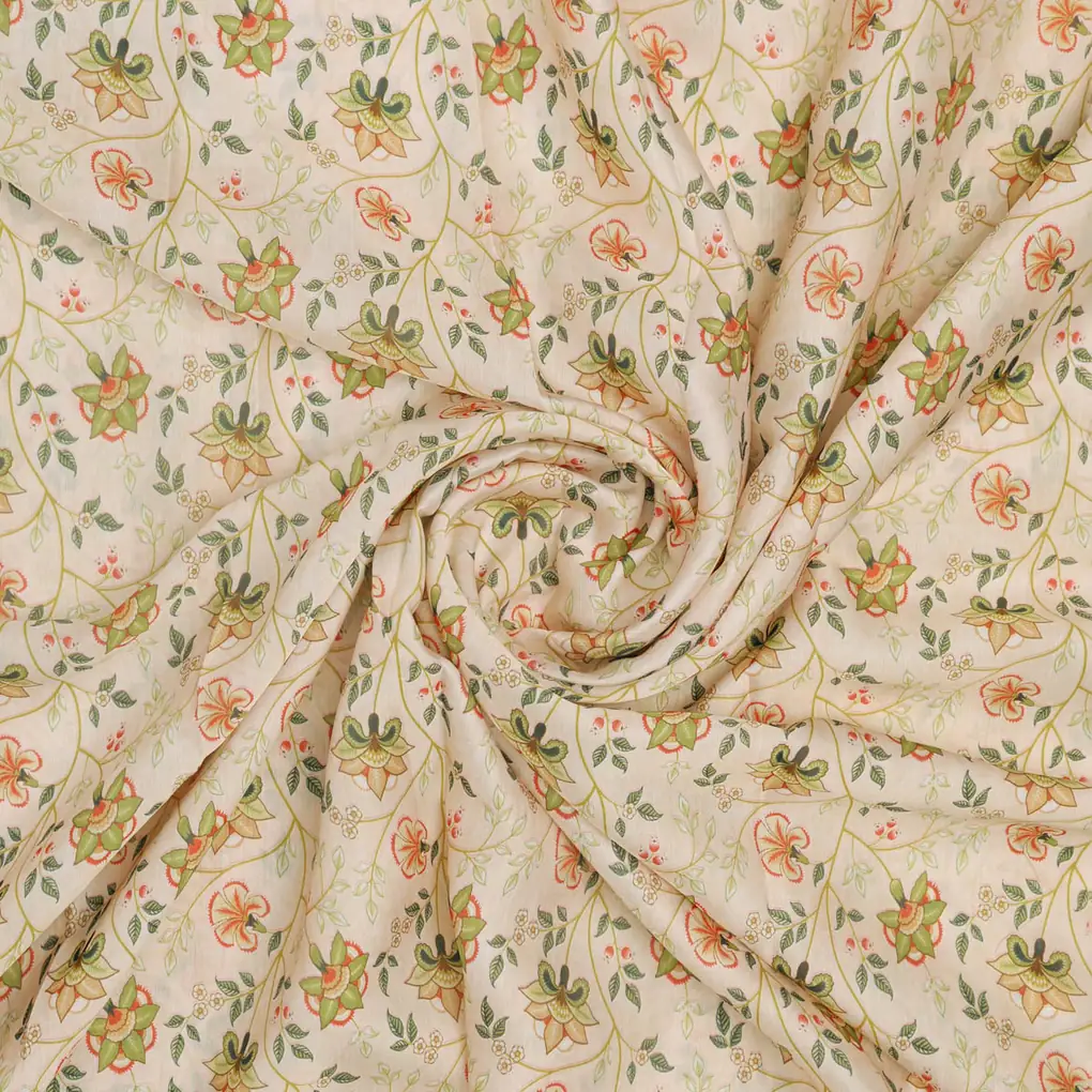Floral Printed Linen Fabric - Image 2