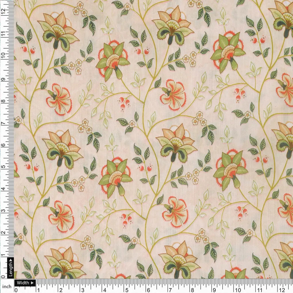 Floral Printed Linen Fabric - Image 4