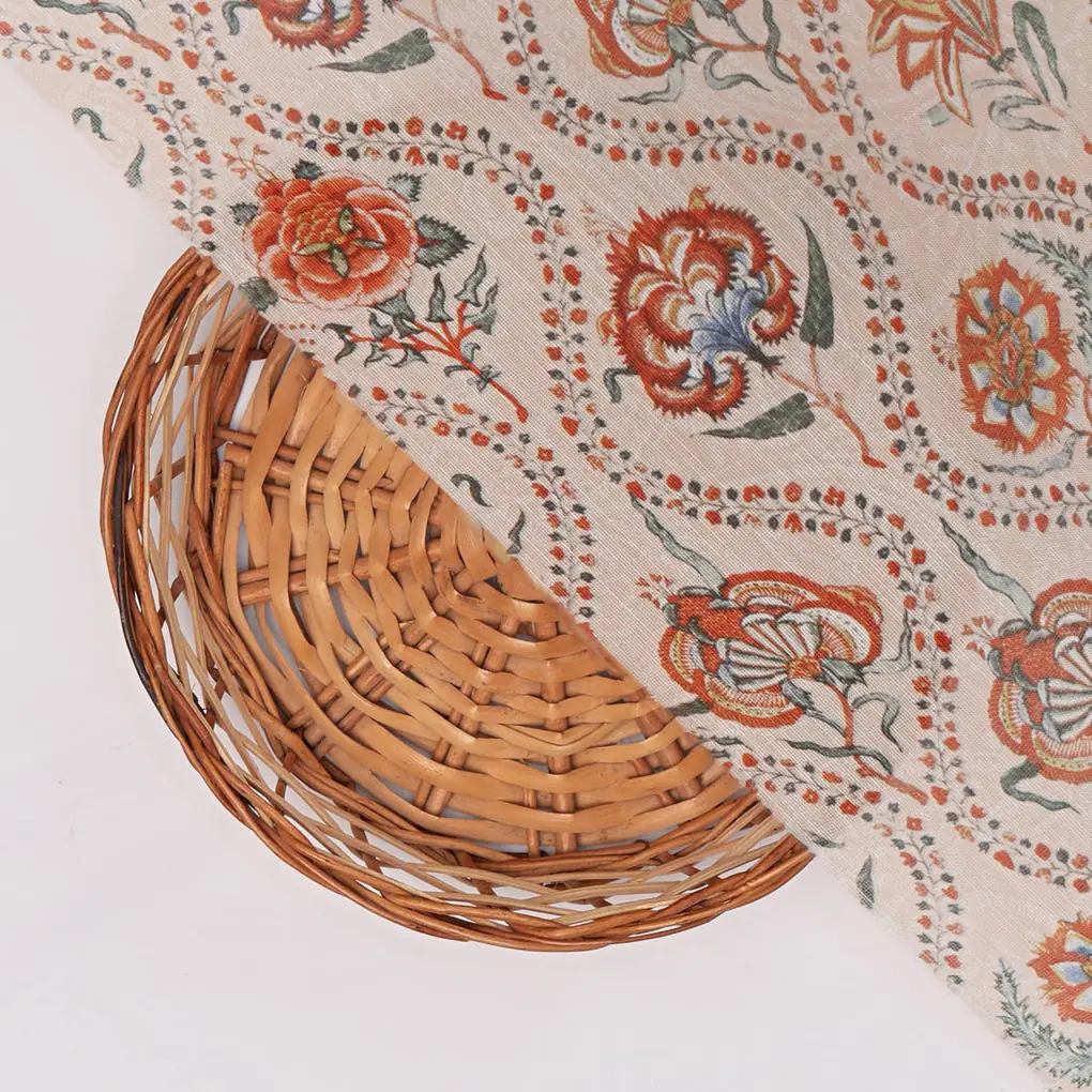 Floral Printed Linen Fabric - Image 3
