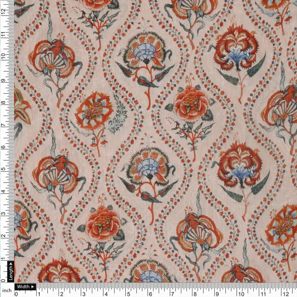 Floral Printed Linen Fabric - Image 4