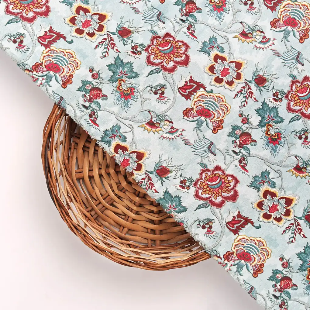 Floral Printed Velvet Fabric - Image 3