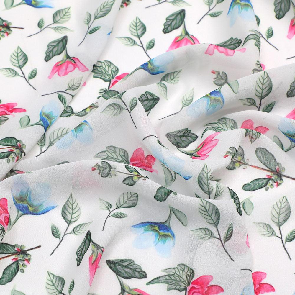 Flower With Olive Leaf Digital Printed Fabric - Weightless - Image 3