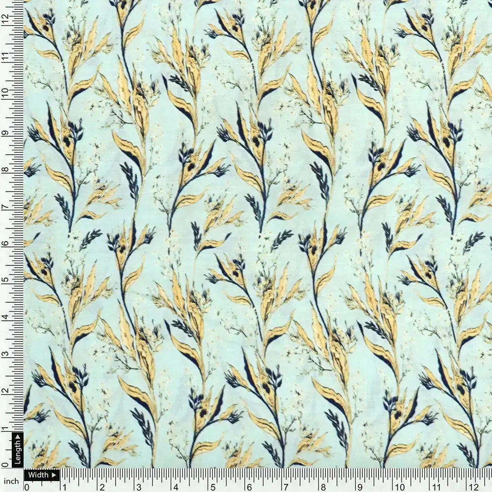 Fluid Rama Crop Branch Motif Digital Printed Fabric  - Muslin - Image 4